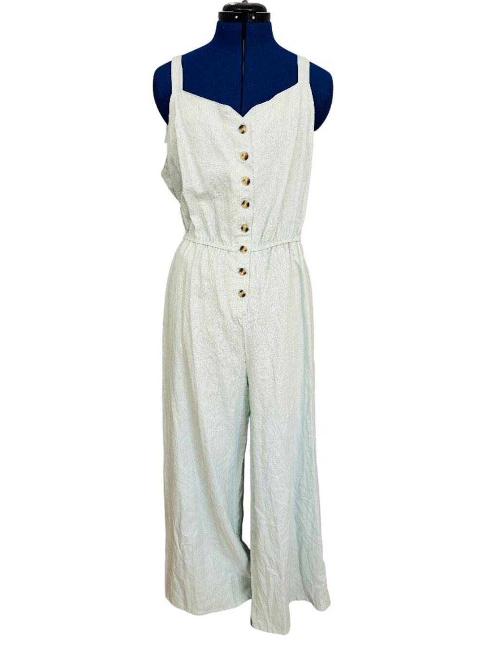 Modcloth Linen Mint Green Jumpsuit